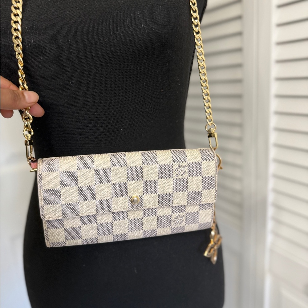 Louis Vuitton Azur Sarah Wallet with crossbody chain